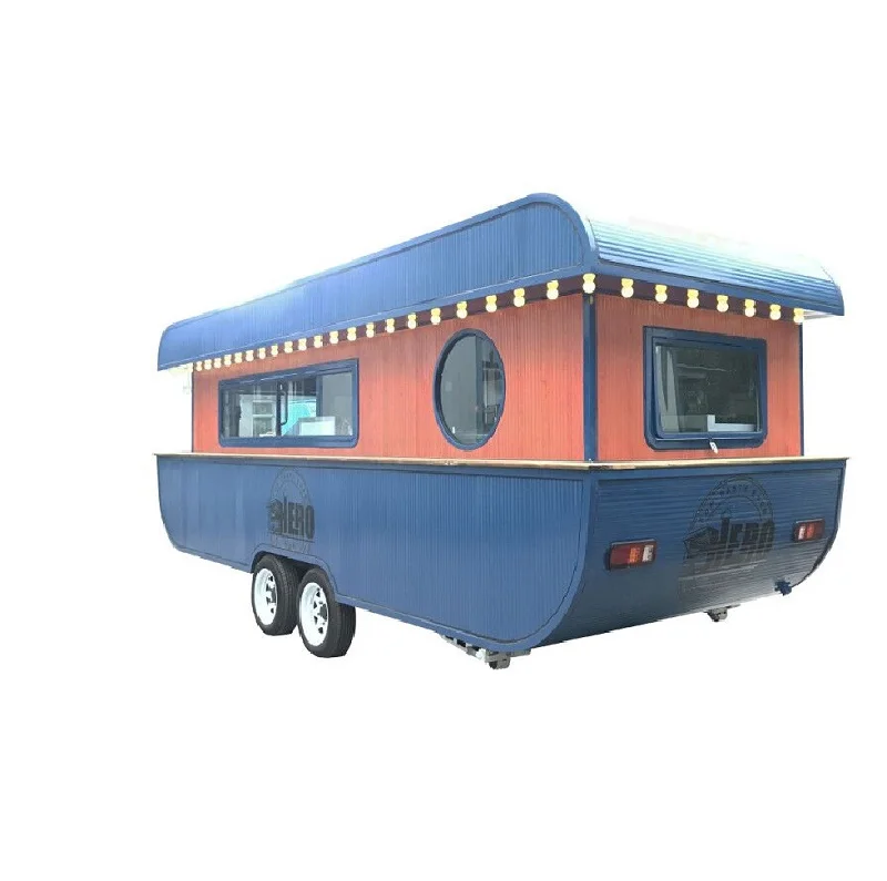

Stainless Steel Bakery Trailer Hotdog Snack Fast Food Cart 5M Length Food Truck Mobile Kitchen For Sale