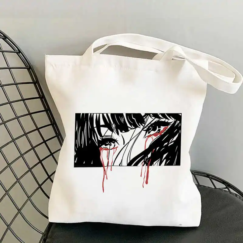 

Слезы девушка хозяйственная сумка для покупок из bolsas de тела Сумочка для покупок, джутовый мешок с ручками Сумка через плечо сумка-тоут ткань...