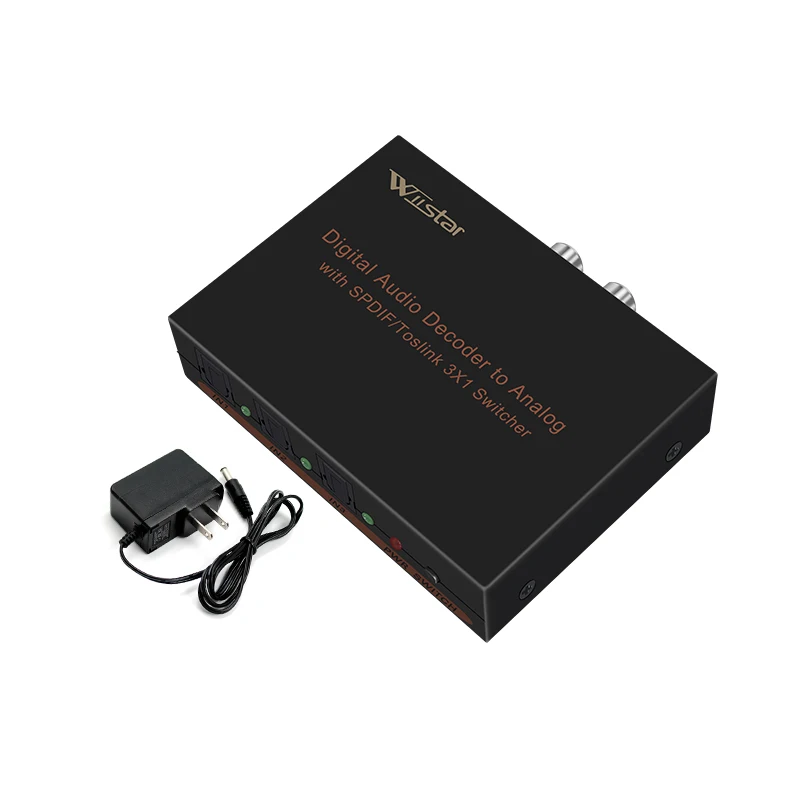 

Wiitsar Optical SPDIF TOSLINK Digital Audio Matrix 4x2 Switcher Switch 3X1 Audio Switch Converter for Speaker