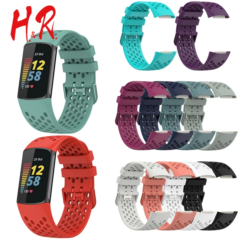

Silicone Watchband Strap for Fitbit Charge 5 smart watch Band Smart Bracelet Wristband Sport Replacement Fit bit Charge5 Correa