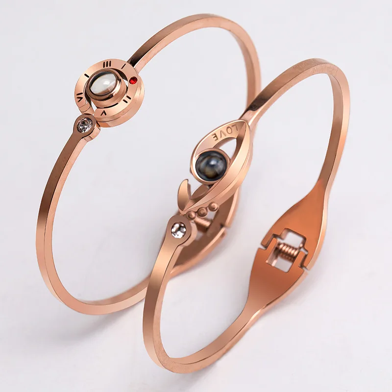 Новое поступление Розовое золото 100 языков я люблю тебя проекция модный шарм