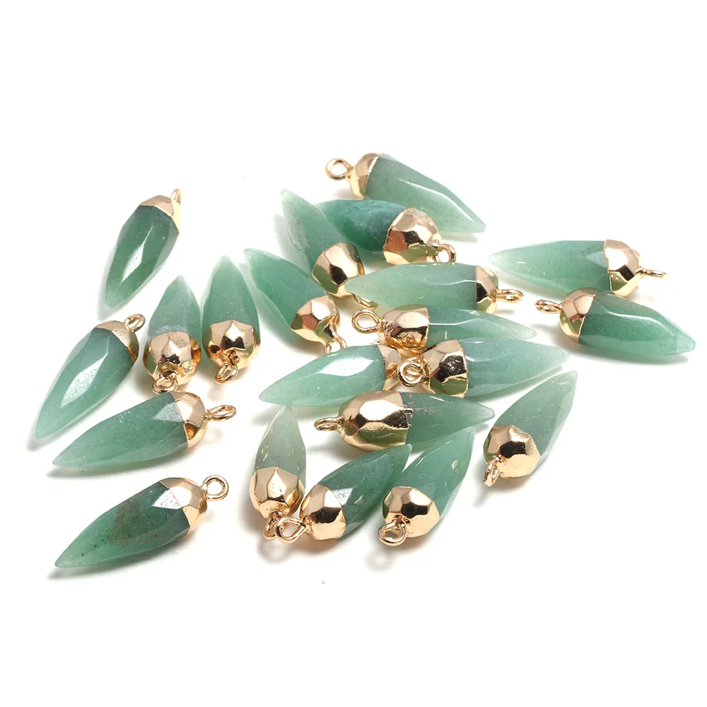 

1PC Irregular Green Aventurine Jades Charms Pendant Natural Stone Pendants for Jewelry Making DIY Necklace Earrings Accessories