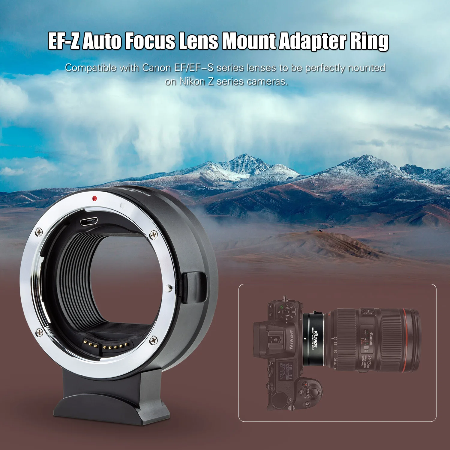 VILTROX EF-Z AF кольцо-адаптер для объектива камеры объектив IS USM Canon EF/EF-S Nikon Z6/Z7/Z50 |