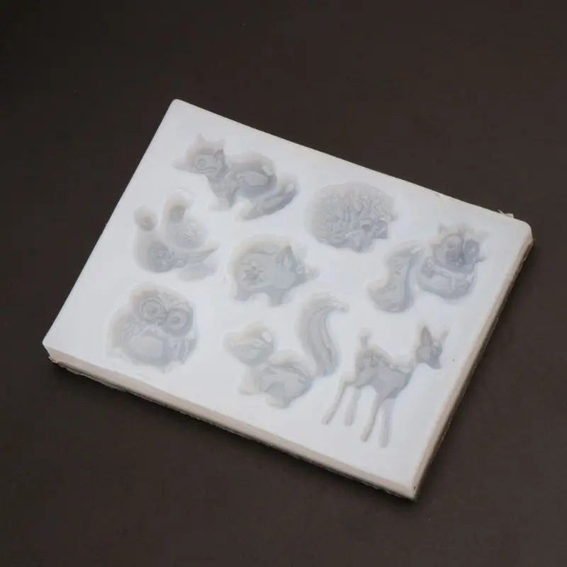 

Forest Animal Silicone Mold Squirrel Pig Elk Owl Animal Resin Jewelry Mold