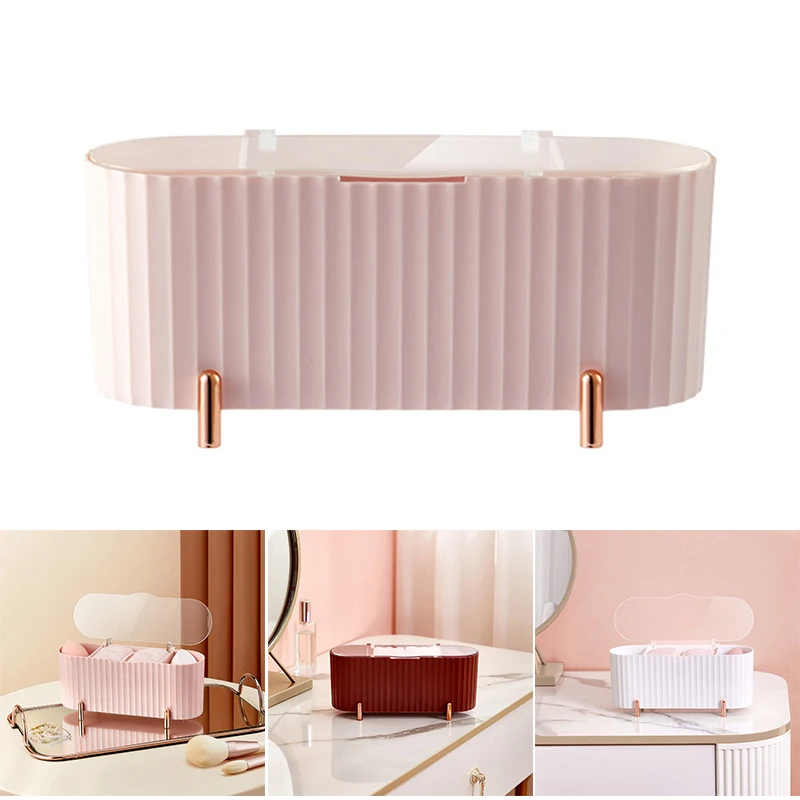 

Настольный макияж питания чехол для хранения с крышкой 3 ячейки секретный светильник для хранения роскошный стиль органайзер для ватных та...