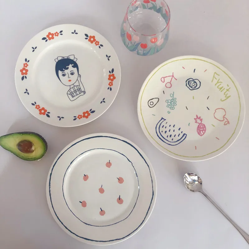 1 шт. костяная китайская тарелка Забавная детская иллюстрация узор Европейский