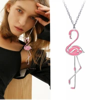 european and american long style womens necklace fashion unique flamingo necklace creative exquisite pendant necklace