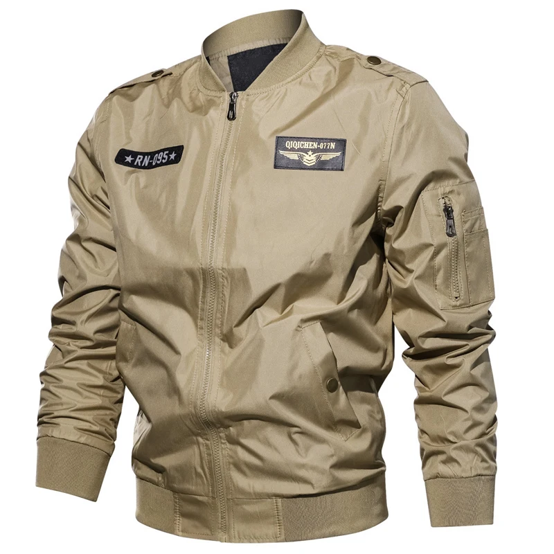 Куртка-бомбер мужская с вышивкой велосипедная верхняя одежда ветровка пилот 6XL