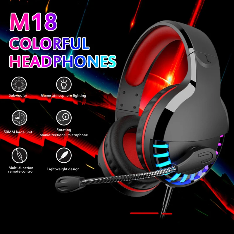 Игровые наушники M18 3 5 мм + USB стерео гарнитура с микрофоном для ноутбука/ПК