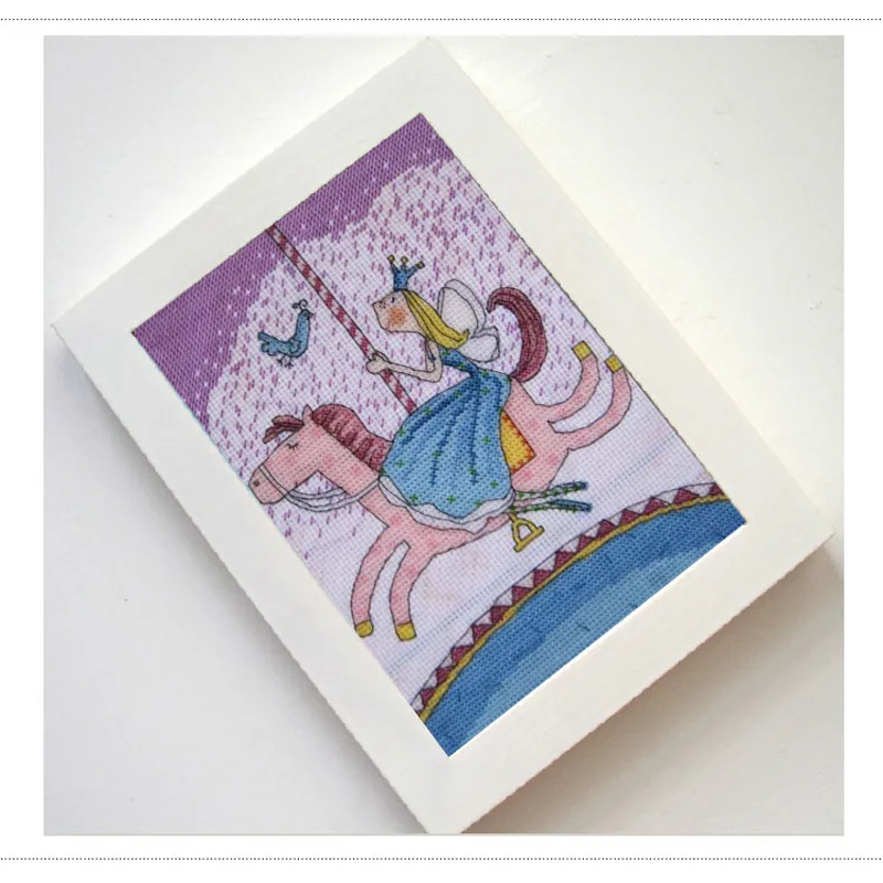 

" princess carousel" cartoon Counted cross stitch kit 14ct 11ct printed fabric embroidery DIY needlework High Quality FishXX