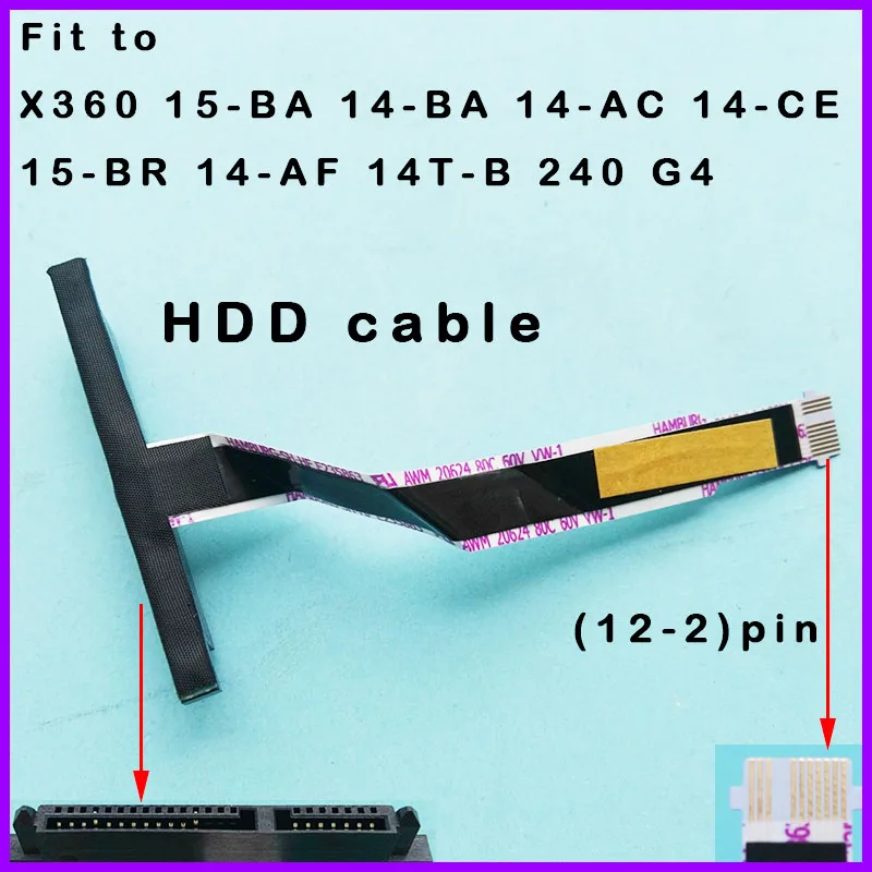 Разъем для жесткого диска гибкий кабель HP X360 14 BA AC CE 15 BR AF 240 G4 12pin ноутбук SATA