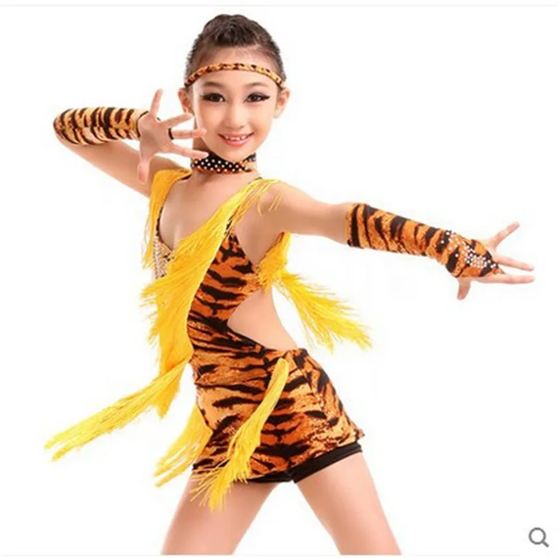 Платье для латиноамериканских танцев детское танцевальное платье девочек