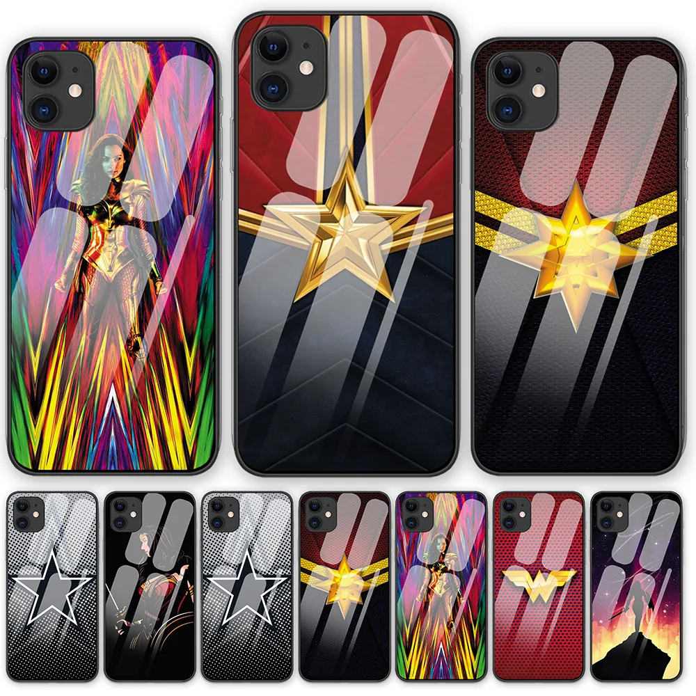 Wonder Woman 1984 Чехлы для iphone 7 8 6 6S Plus Роскошный чехол из закаленного стекла телефона 11