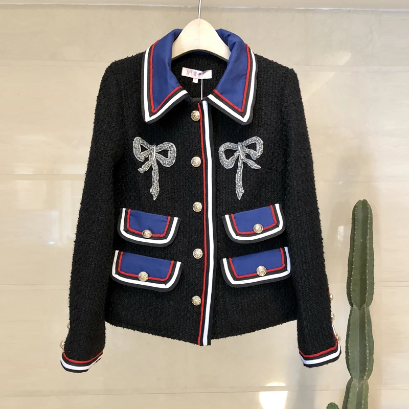 Women Blazers and Jackets Long Sleeve High Quality Runway Designer Tweed Blazer Feminino 2020 Autumn Winter Korean Coat Outwear