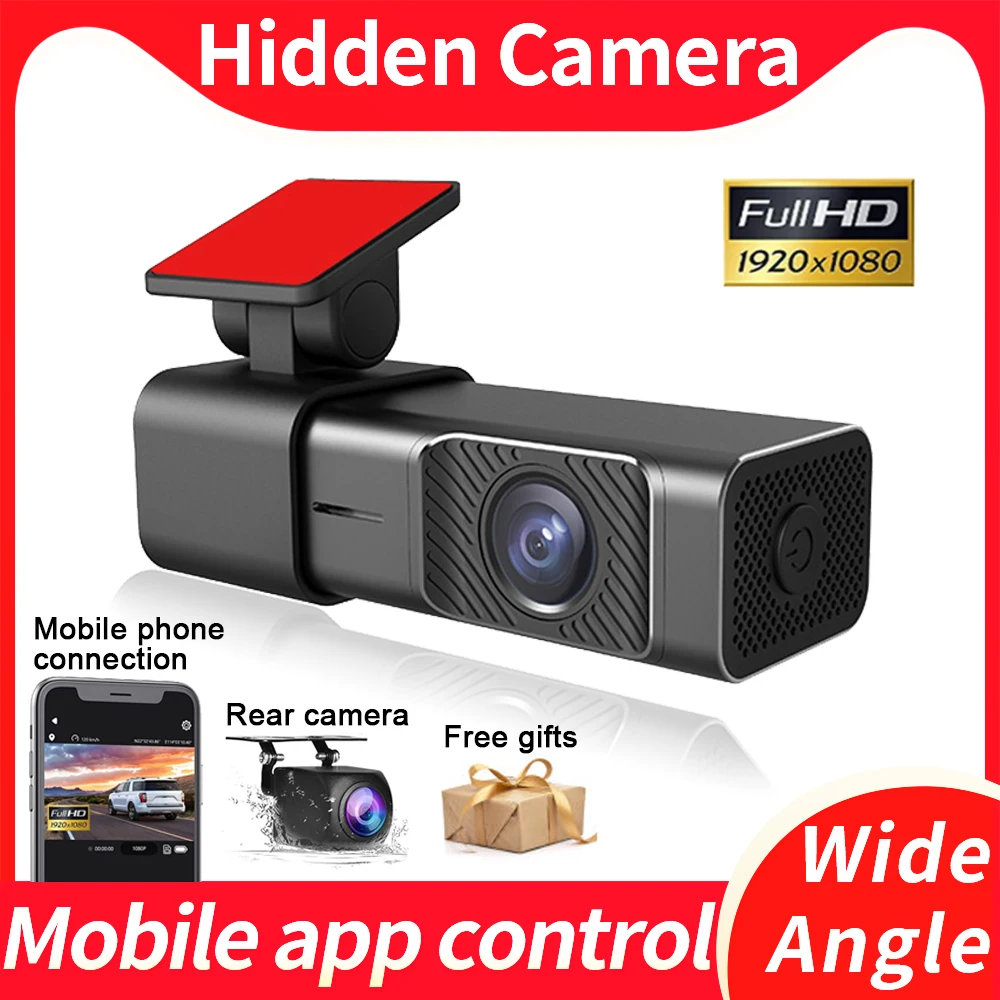 Автомобильный видеорегистратор FHD 1080P скрытый мини-видеорегистратор с Wi-Fi 170 °