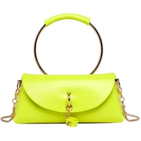 women handbags neon green yellow shoulder crossbody bags femme elegant bag summer fashion purse messenger bag chains