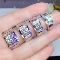 mens rings wedding rings for couples big silver rings 925 sterling silver mens ring diamond rings for men moissanite