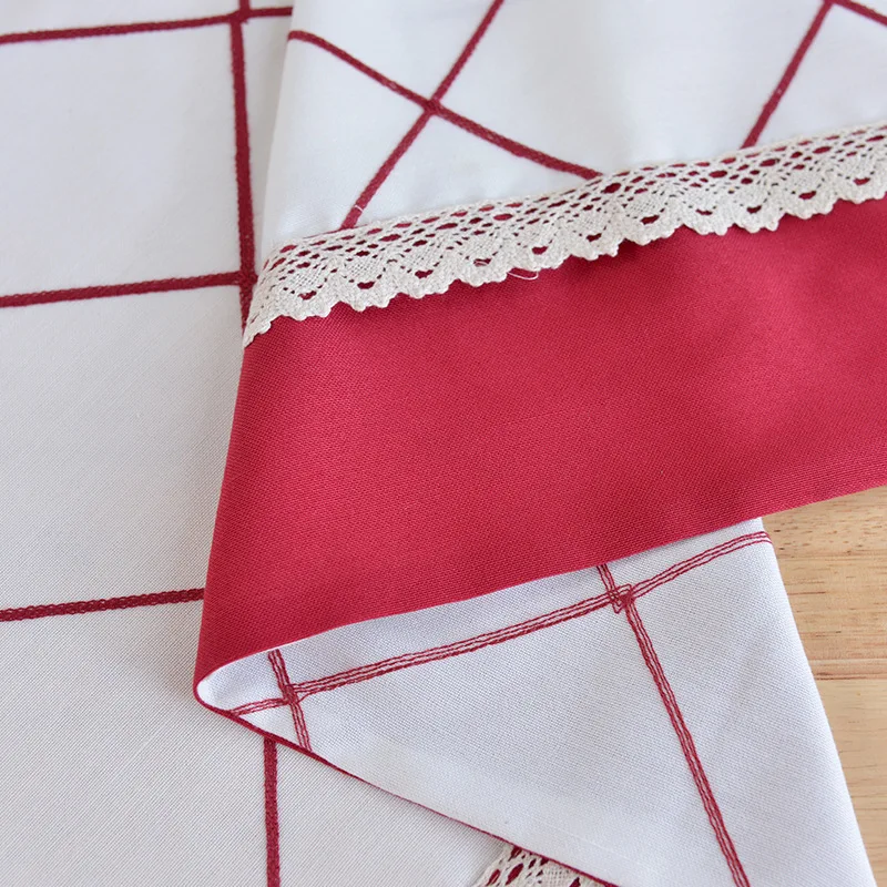 Праздничная скатерть кружевные скатерти с вышивкой в клетку для стола из