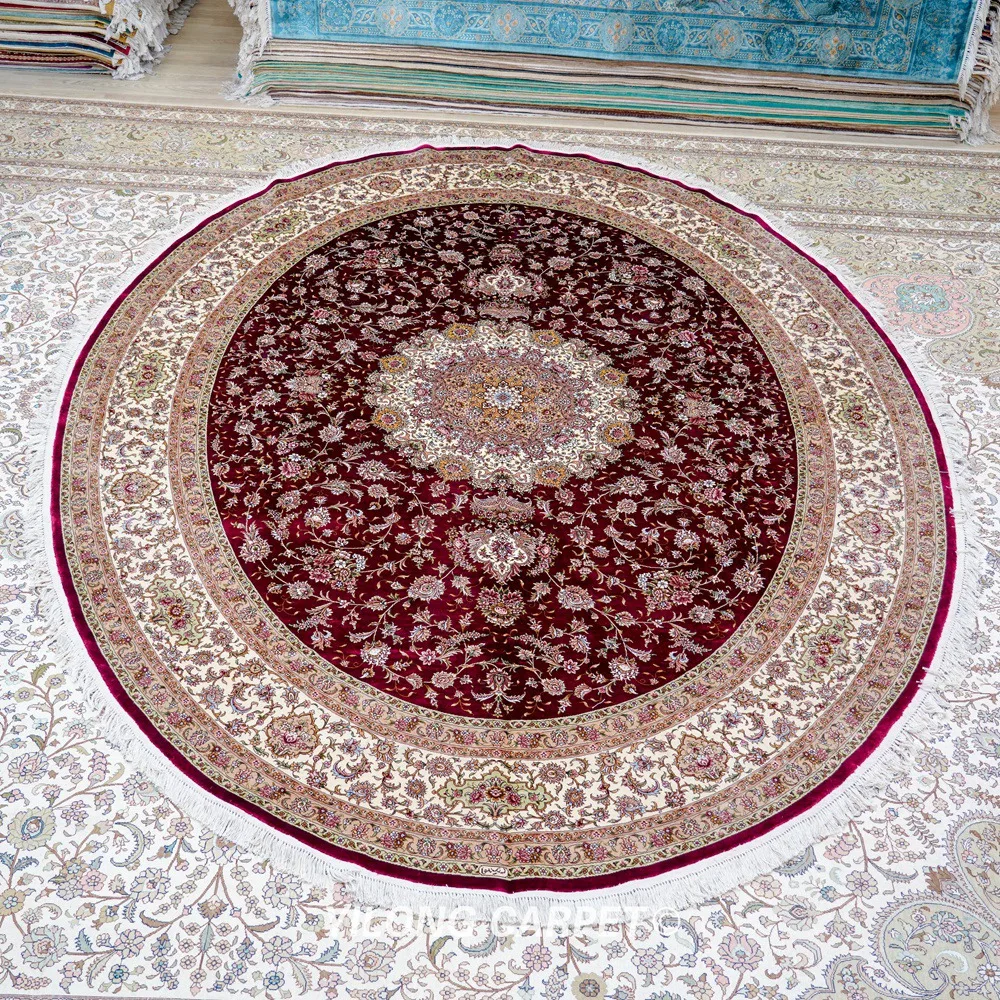 Kopen Yilong 8 'X 10' Oversized Handgemaakte Zijden Perzisch Tapijt Oosterse Ovale Woonkamer Tapijt (TJ180A)