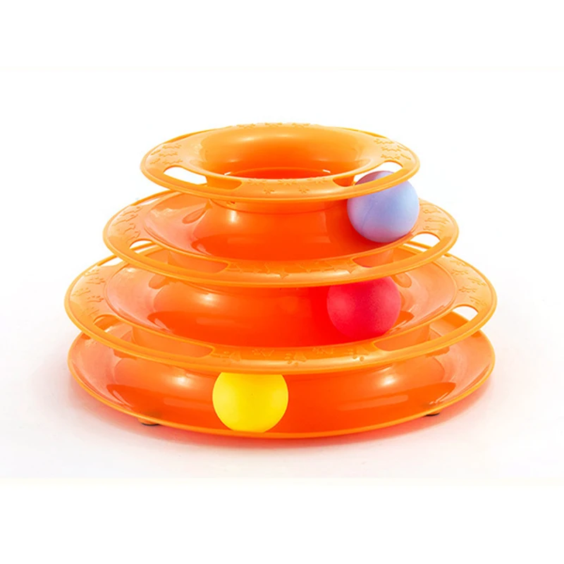 Funny Cat Toy Pet Intelligence Three-layer Ball Tower Triple Play Disc Three of Tracks Turntable Products | Дом и сад