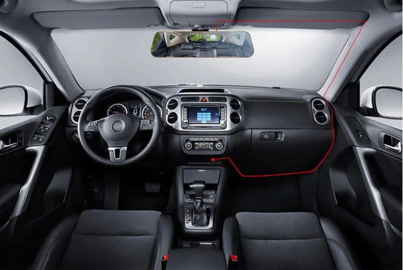 Зеркало заднего вида 4,3 дюймов Full HD 1080P двойной объектив Автомобильный видеорегистратор Камера ночного видения Автомобильный видеорегистратор с камерой заднего вида