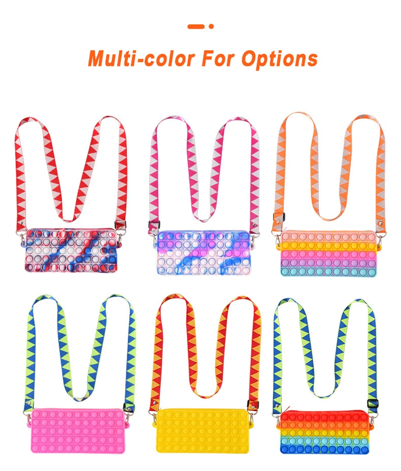 Модная популярная пузырьковая Сумка-антистресс через плечо с ремешком большой