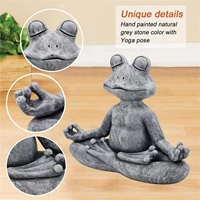 meditating frog miniature figurine zen frog mini yoga frog statue garden decoration accessories