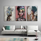 Портрет Африканской черной женщины граффити художественный плакат винтажная картина маслом красивая картина для гостиной настенный Декор