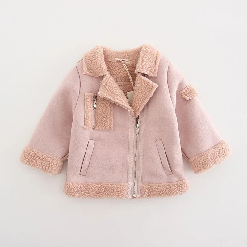 Теплые пальто из овечьей шерсти для маленьких девочек модная повседневная