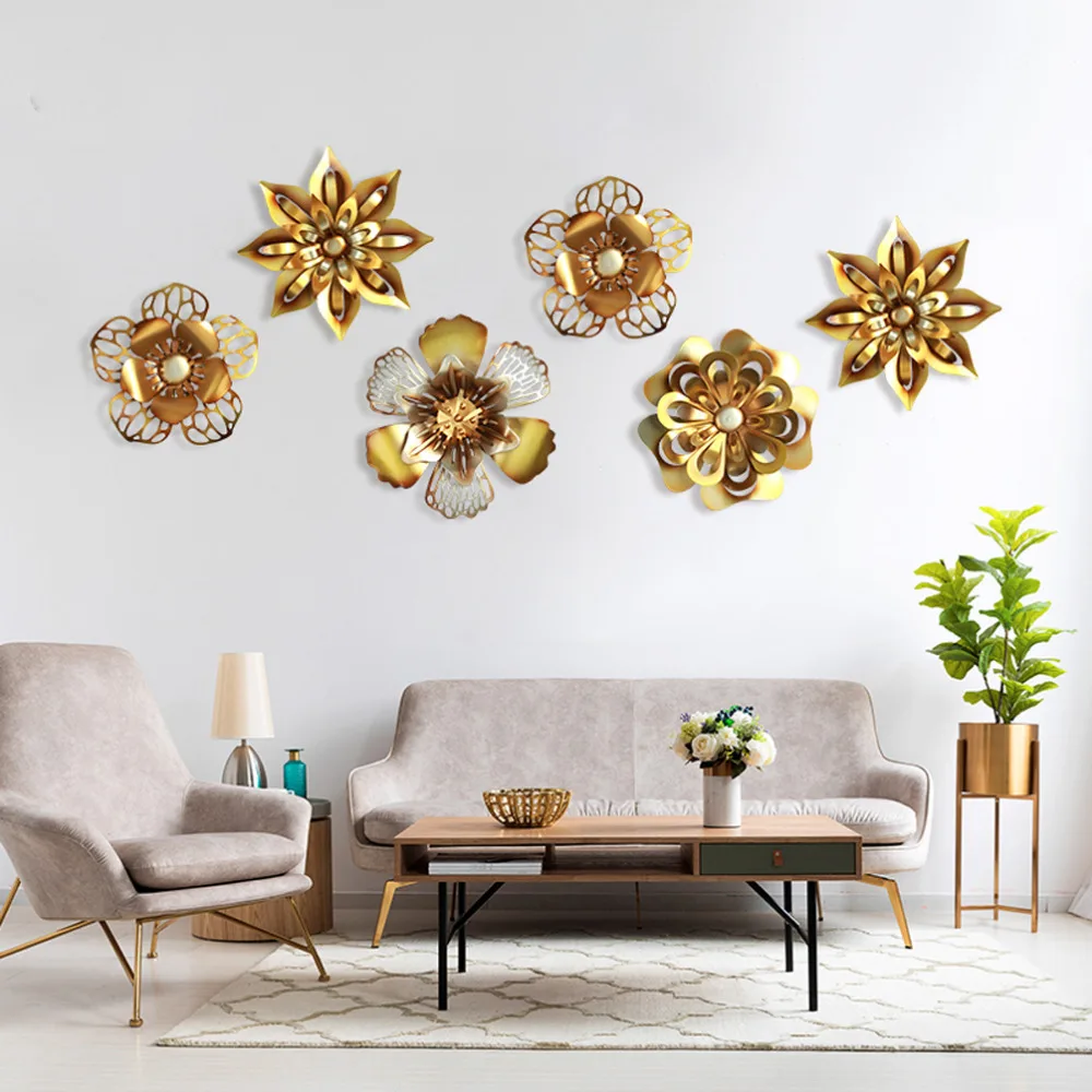 Кованая Железная 3D наклейка цветочный узор настенная Декор металлическое