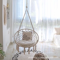outdoor hammock garden swing cotton cord knitted hanging chair basket tassel swing for leisure handmade patio casual egg chairs