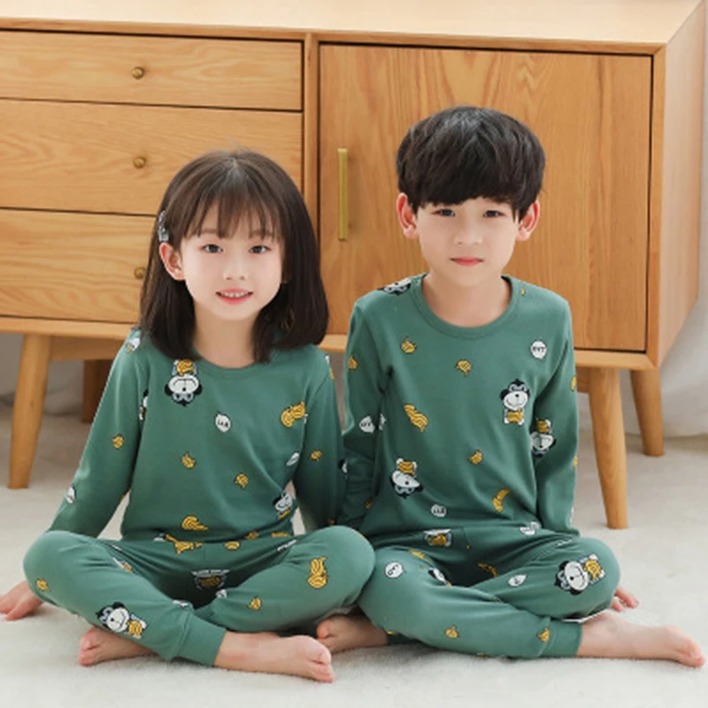 

Пижама для мальчиков и девочек, зимняя, с изображением обезьяны