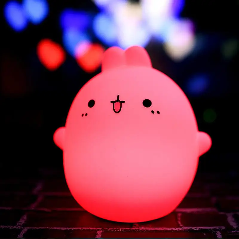 Силиконовый светодиодный ночник милый кролик 9 цветов Детский Светильник USB