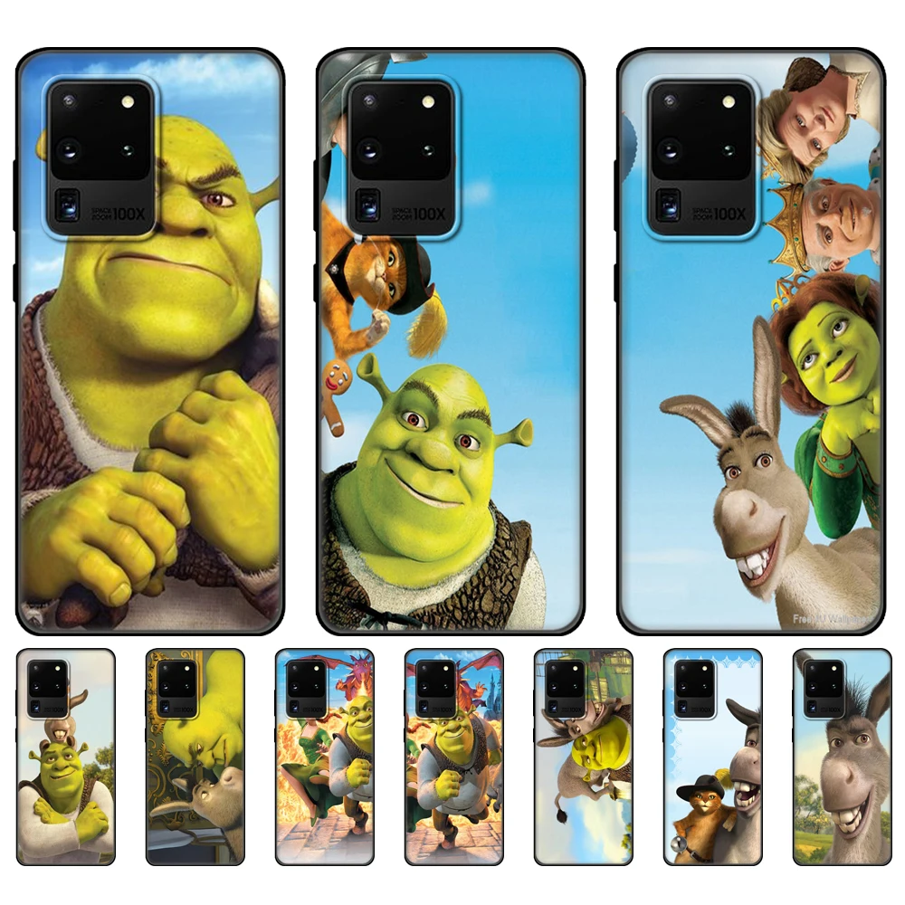 

Black tpu Case For Samsung galaxy S20 /S20 PLUS/S20 ultra/S20+ /S20FE back cover Cartoon Moive SShrek phone cases