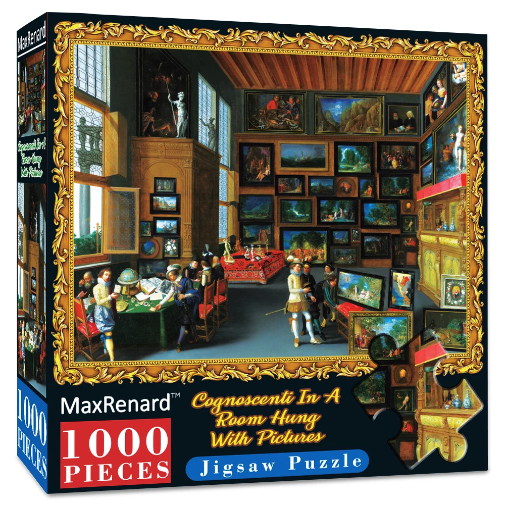 

MaxRenard Puzzles 1000 Pieces for Adults 48*69cm Cognoscenti in a Room Hung With Pictures Assembling Painting Toys for Adults