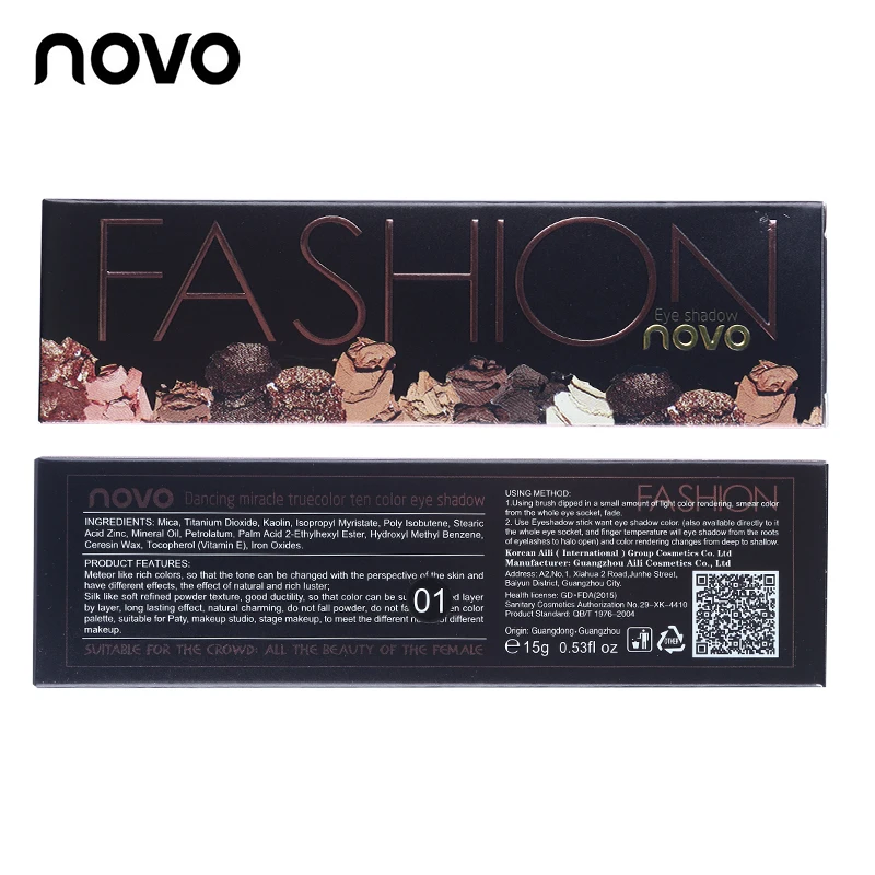 Палетка с тенями для век 10 естественных цветов дымчатыми оттенками блестящая