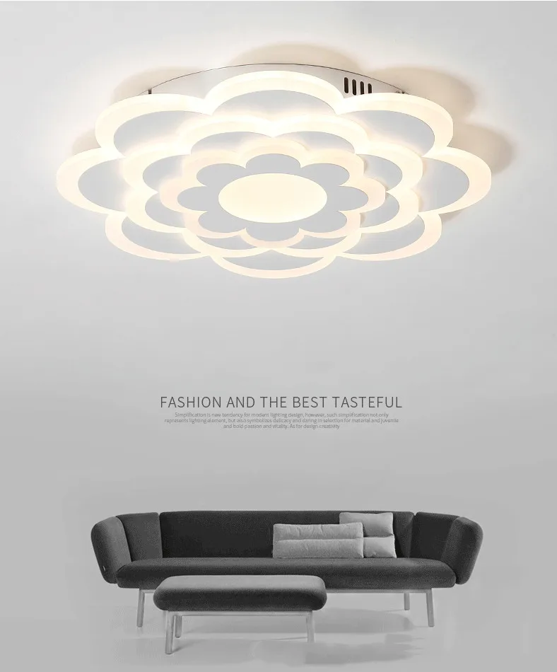 Ультра-тонкий светодиодный маленький потолочный светильник с цветами