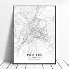 Постер на холсте с изображением французской холщовой дорожной карты в стиле провинции пинетье, Тулон, аннемассе, канны, Монпелье