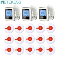 retekess restaurant pager wireless waiter calling paging system 3pcs watch receiver15pcs call button transmitter for service