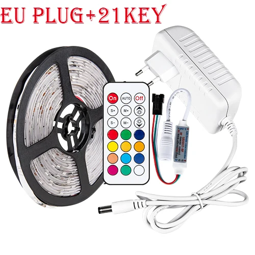 EU Plug Set 21key 5050 SMD светодиодный светильник полоса WS 2811 IC Warerproof светодиодный светильник ing для шкафов под шкафом DC12V светодиодный декоративный светильник для дома, мебели для спальни - Цвет: EU Plug Set 21key