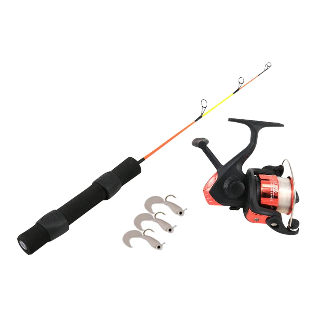 

Portable Ice Fishing Rods Reel Kit Lightweight Winter Fishing Rod Fishing Tackle Tool Jig Head Baits
