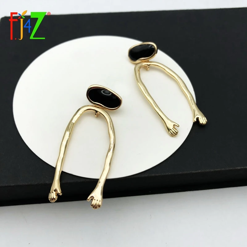 

F.J4Z 2020 Chic Earrings for Women Fashionable Designer Hand Down Pendant Earrings For Party Statement Jewelry Dropship