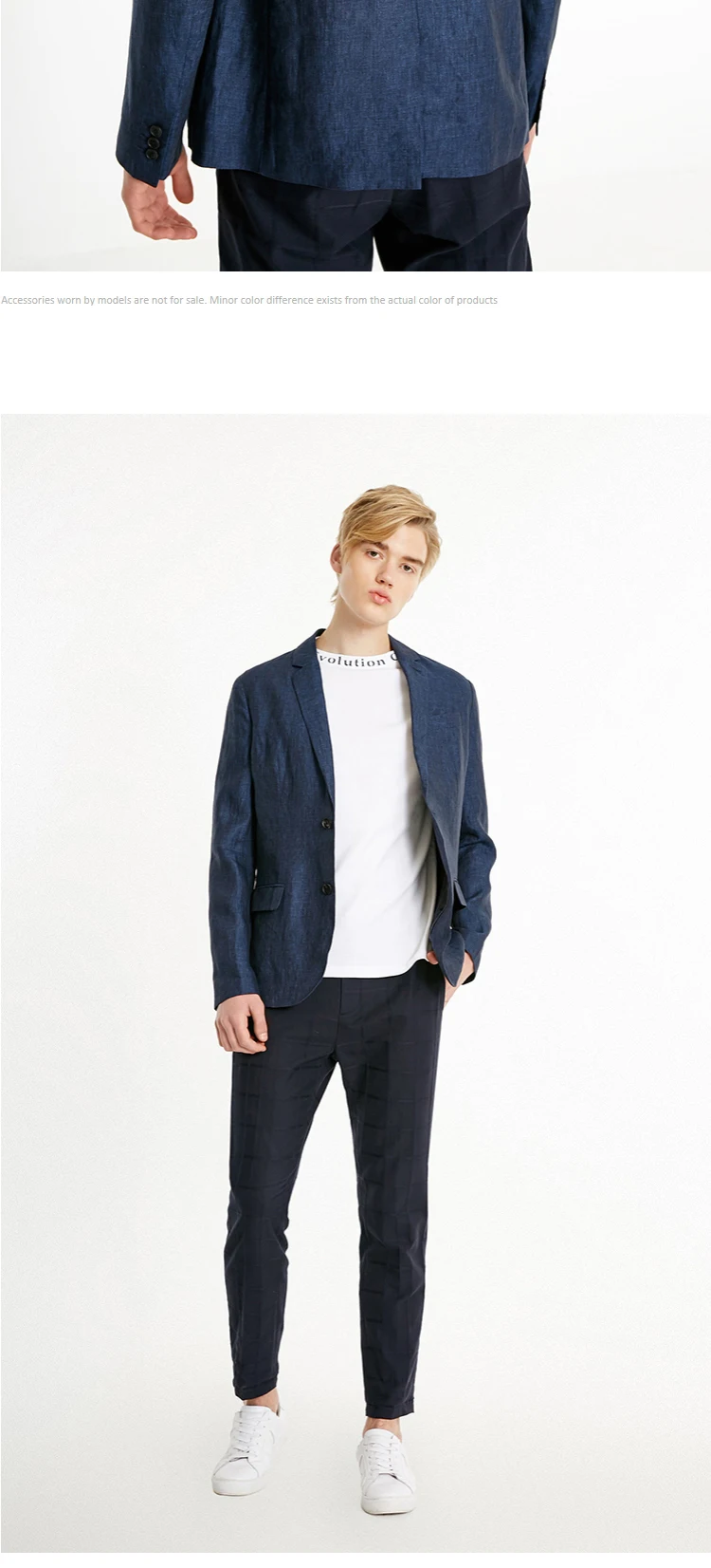 JackJones мужской льняной костюм куртка удобный блейзер мужская одежда 219108505