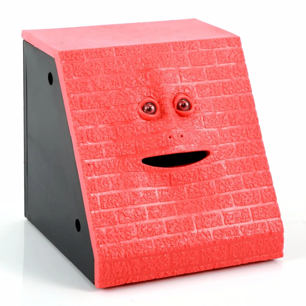 Копилка для денег с изображением кирпичной поверхности забавная копилка лица
