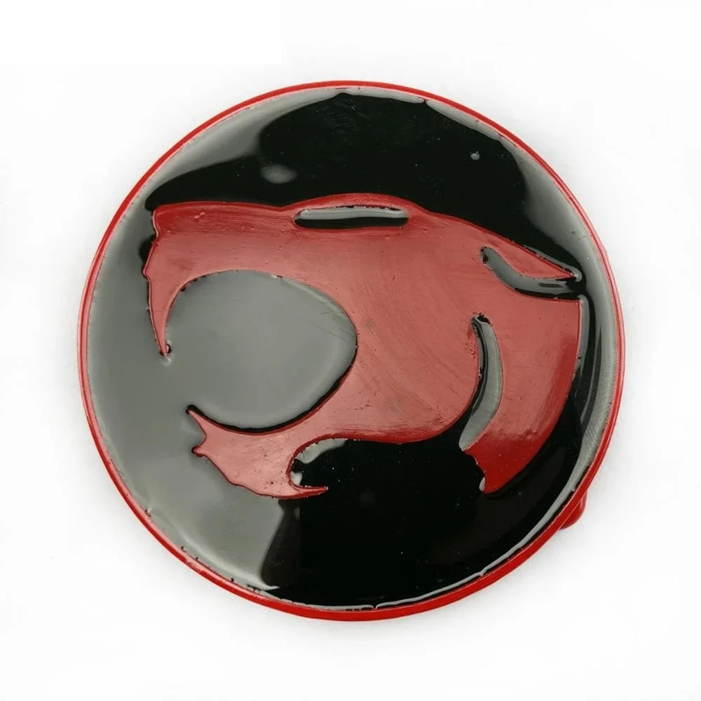 Мужская круглая черная красная пряжка для ремня в виде гепарда бега шириной 4 см