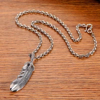 s925 silver vintage handmade eagle claw feather pendant necklace auspicious ruyibring big moneyward off evilchange luck amule