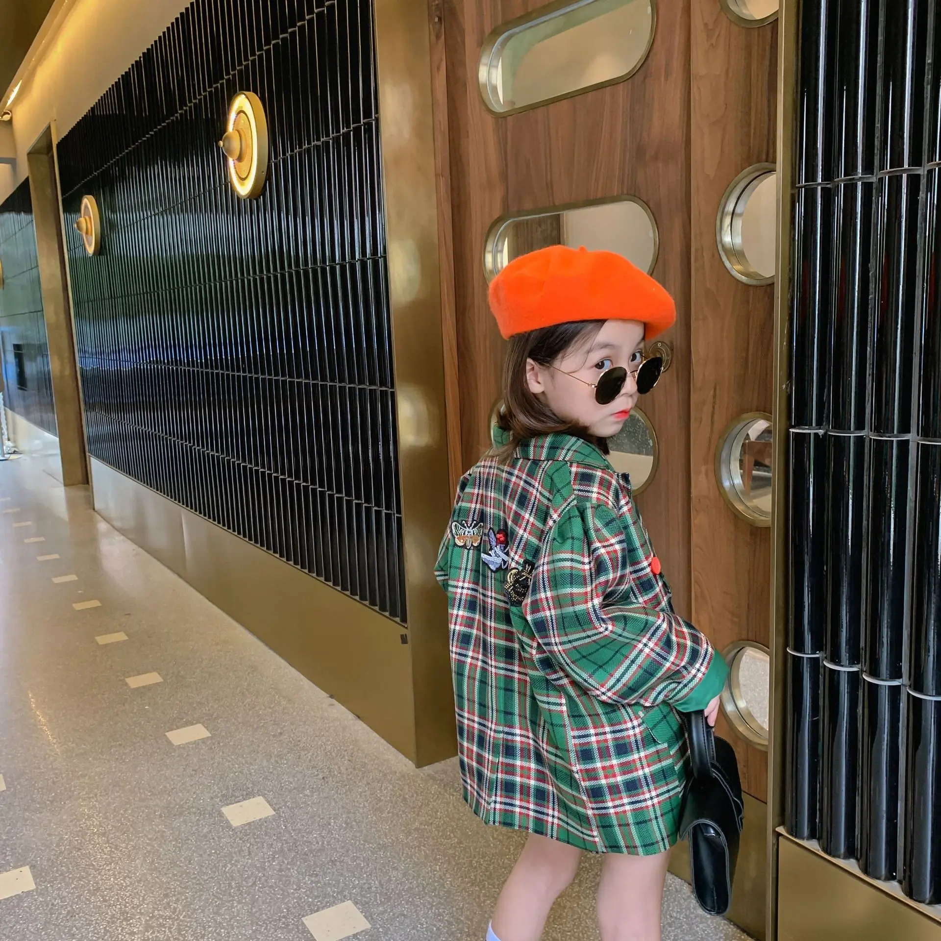 

Kid Girls Plaid Blazer 2020 Autumn Children's Clothing Sets 2pcs Girls Jackets and Outerwear Outfits Short Pants Children Blazer