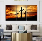 3 шт. Кристиан Иисус крест Картина Пейзаж постер Художественная Картина на холсте настенные картины для гостиной Декор-без рамки