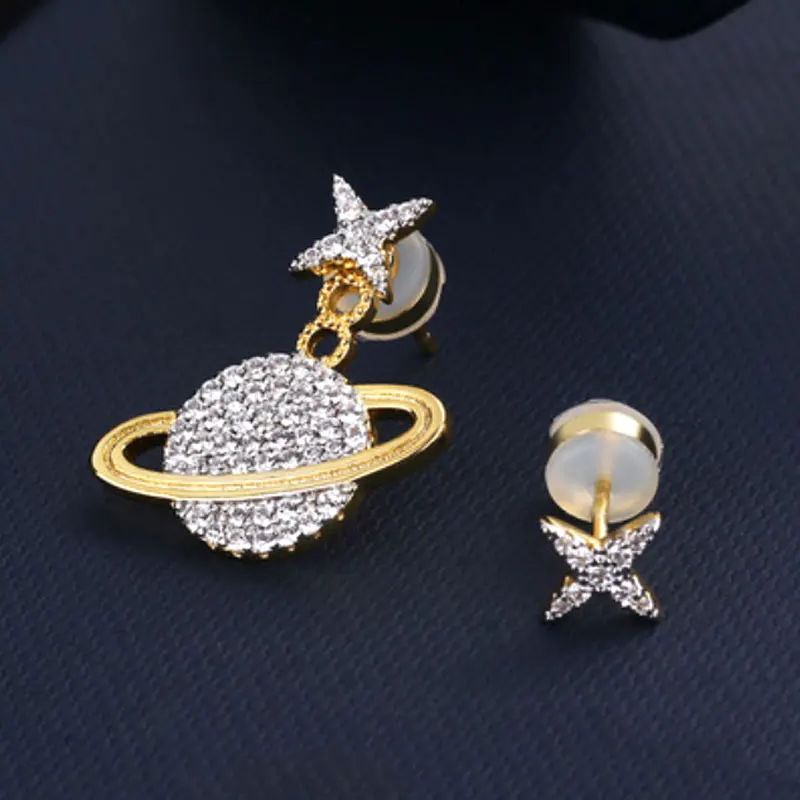 

New summer women's pink and gold star asymmetric Earrings personalized Earrings Fashion Classic girl's birthday gift
