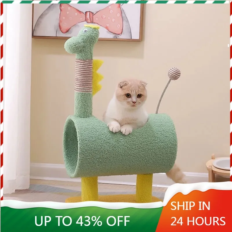 

Pet Cat Tree House Condo Perch Entertainment Scratcher Toys for Cats Kitten Scratching Multi-Level Tower Furniture Cats Cozy